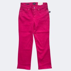 NYDJ Jeans Womens 6 Pink Marilyn Straight Ankle Lift Tuck Stretch MFOZMA2828